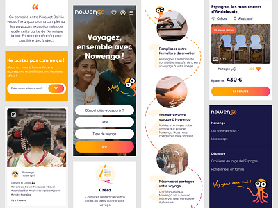Nowengo Mobile 404 design footer friendly gradient homepage inspiration login mascot mascot design mobile mobile design octopus product search trip ui ux voyage
