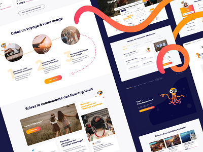 Nowengo Octopus 404 page create date design friends gradient inspiration octopus social network travel trips tunnel ui ux voyage web design