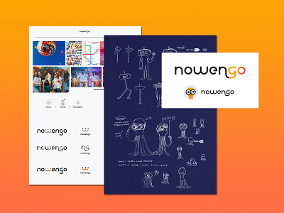 Nowengo Mascot brand design brand identity branding concept design draft gradient inspiration logo logotype mascot moodboard octopus travel trip typography voyage