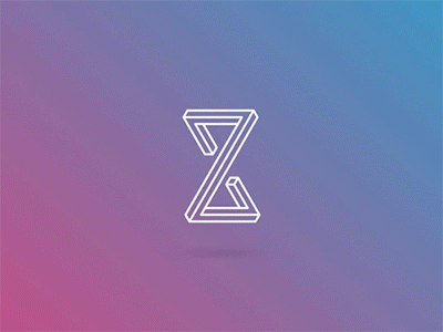 Zeiterfassung.IO // time tracking app logo animated branding gif infinity logo logo design minimalistic outline penrose pfow time vector