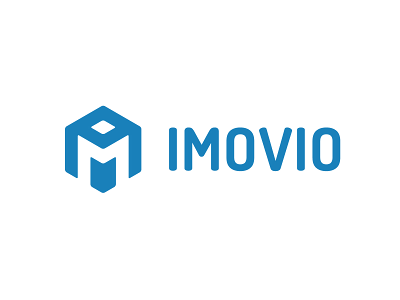 IMOVIO // real estate app logo brand branding clean cube design isometric isometry logo logo design pfow real estate typography