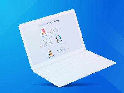 Sign up process with isometric style isometric ui design