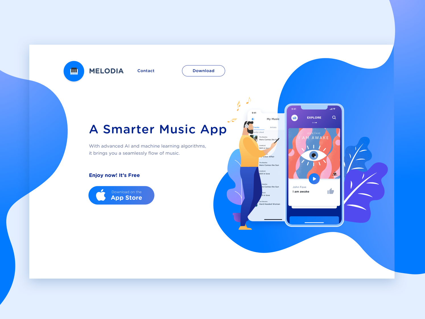 Music App Landing Page Hero Image By Mia Nguyen On Dribbble