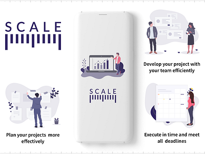 Scale- Concept Idea for project management illustrations project management scale splash user interface walkthrough