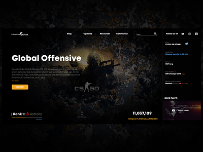 Counter Strike: Global Offensive astralis counter strike csgo desktop gamer gaming hero banner landing page news webapp