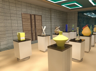 Galeria de exhibición de obras de arte. 3d 3d model 3d modelling interior design