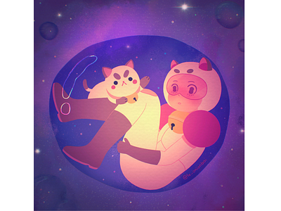 In A Bubble bee and puppycat cartoon illustration texture webtoon zine