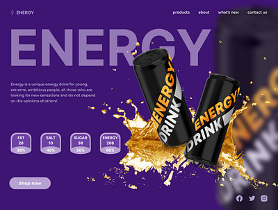 Design shot of energy drink branding design graphic design minimal typography ui