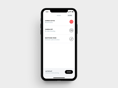 Control center — Withings Home Security Camera app connected devices design health iot mobile mobile ui ui ux