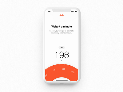 Weight setting — Calie mobile app