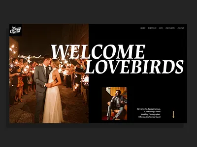 OkCrowe.com | Wedding Photographer Website | OkCrowe Photography adobe xd bold type clean darkmode interface minimal photography photography branding photography website typography ui ux web web design webdesign website wedding wedding website