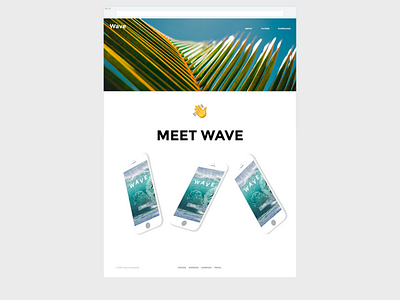 Wave App Website android app clean desktop emoji ios minimal simple web web design website