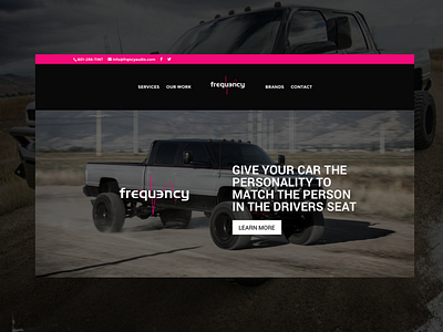 FrqncyAudio.com Homepage bright cars clean dark interface trucks ui ux business web design