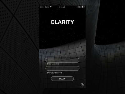 Clarity Camera App 🤳 app black dark gradients ios login minimal mobile transparent ui ux