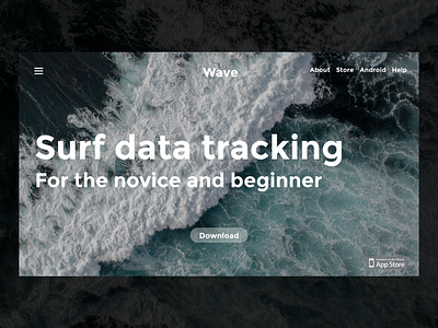 Wave Surf Landing Page buttons large images ocean surf transparent type typography ui ux web design website