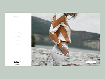 Valor Brand Clothing Website adobe xd clothing ecommerce fashion typography ui ux web website xd