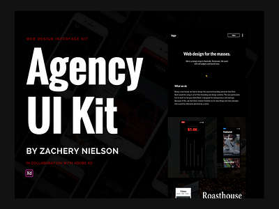 Adobe XD Agency UI Kit adobe xd creative freebie macbook typography ui ui kit ux web web design website