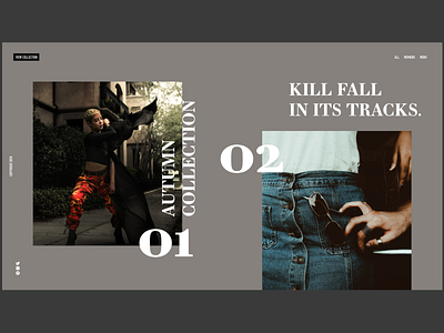 Kill Fall Fashion Line Website adobe xd black clean dark fashion fashion blog fashion brand interface minimal photography typography ui ux web web design website xd