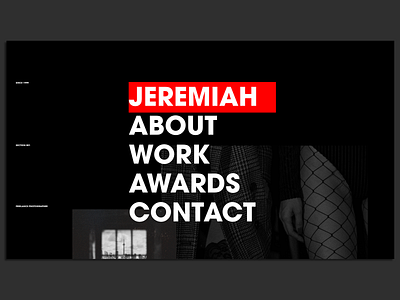 Jeremiah Photography Website adobe xd black and white experimental type experimental web design interface minimal photography photography site photography website typography ui ux web web design website