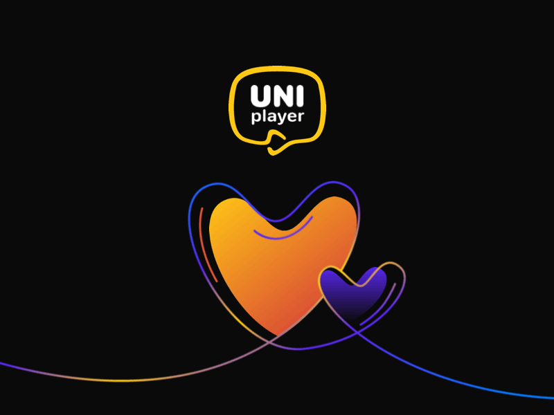 Happy Valentine's Day 💜 animation appletv graphic heart heartbeat iptv oneline ott tvos uniplayer valentines day