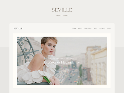 Seville - Editorial Website Template earthy editorial elegant photographer photorgaphy warmth wedding