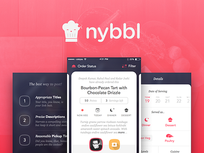 Nybbl - Food sharing done right app community design eat fluid food graphics grappus interface iphone ui ux