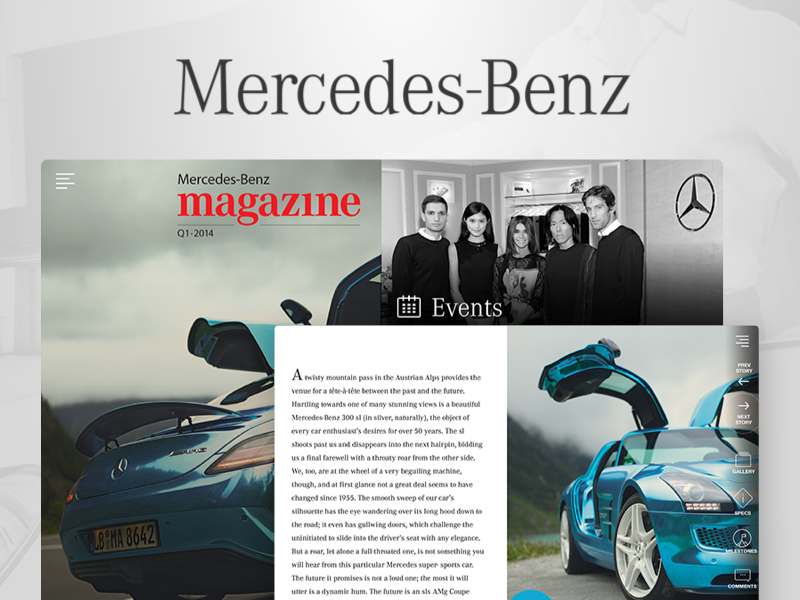 Mercedes-Benz android ios grappus website magazine web benz mercedes ux ui