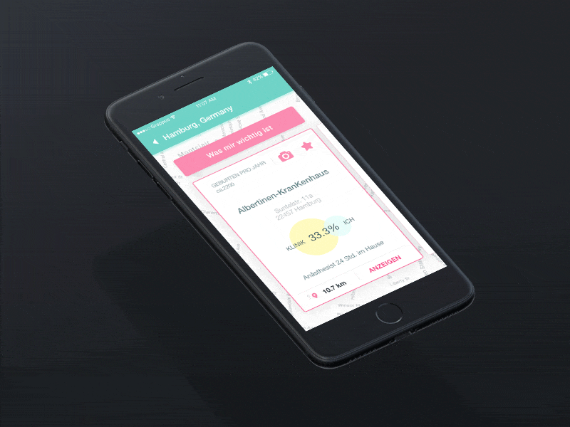Klinikführer (‘Clinic guide’) android animation app clinic german gif grappus guide ios motion ui web