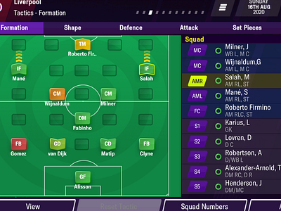 Formation - player selected. Football Manager Mobile 2021 2021 football game manager mobile sega ui uxui