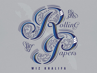 Rolling Papers - Wiz Khalifa album cover illustration lettering monogram ornaments wiz khalifa