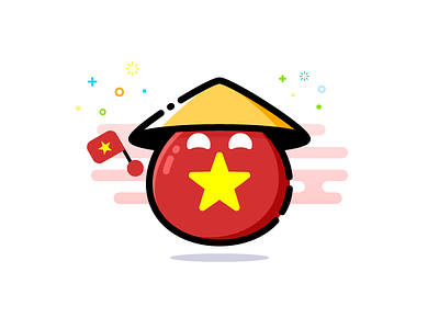 Vietnamball countryball illustrator mbe style vector vietnam vietnamball