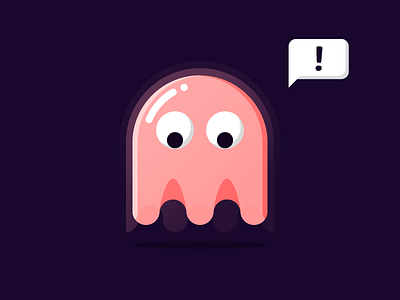 Pinky ghost illustration machibuse pacman