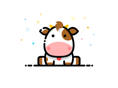 Cowy cow illustration mbe style vector