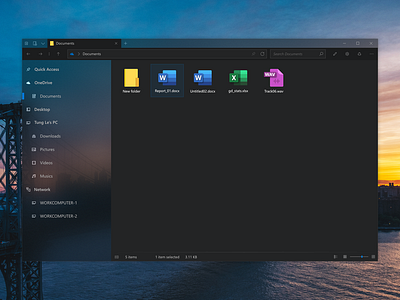 Windows Explorer Redesign Dark affinitydesigner explorer fluent design ui windows windows 10