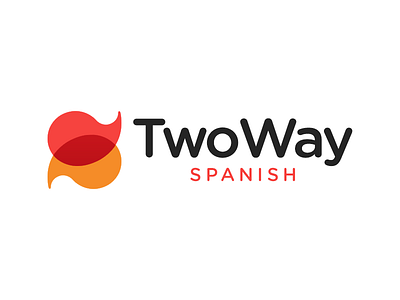 TwoWay Spanish Logo bubbles chat conversation educational language learn logo logomark mark quote spanish speech teach twoway