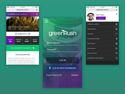 GreenRush - User interface samples app clean design ecommerce flat interface ios iphone logo minimalistic mobile simple ui ui ux design ux ux design vector website