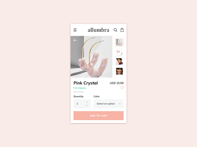 Product page for beauty ecommerce website