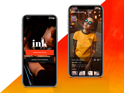 IOS App - Sign in & Profile Screens app app concept clean colorful design flat flat design interface ios iphone iphonex mobile product simple tattoo ui ui ux user interface ux