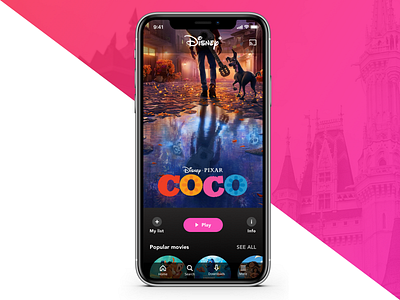 IOS App User Interface: Disney Streaming Concept