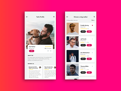 IOS App - Dolker - Dog walker finding app app clean flat flat design interface ios iphone iphonex logo design mobile simple ui ui ux ux ux designer vibrant