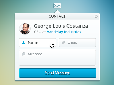 Mini Contact Form UI/UX box colorful contact email form funny message mini modal name quick send simple small ui ux