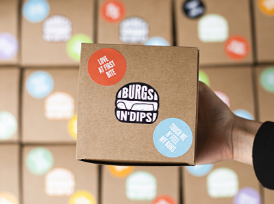 BURGS N' DIPS branding design food foodbranding graphic design logo packaging stickers