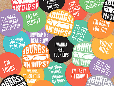 BURGS N' DIPS branding design food foodbranding graphic design logo packaging stickers