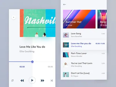 Music App Design Exploration album app design graphics interface music music ui next song play song player popular album popular genres previous song reload shuffle user experience user interface your music