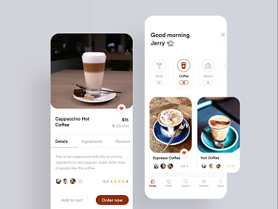 Coffee Application Design caffeine card clean clean app design coffee app coffee application design coffee details screen coffee ingredients app coffee near shop app coffee shop app ios 12