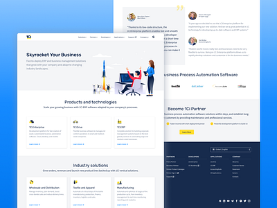Home page 1Ci Webpage b2b b2b website brand design branding illustration rocket site website