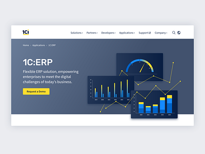 New visual for 1C:ERP 1ci branding design illustration minimal vector visual visual design website