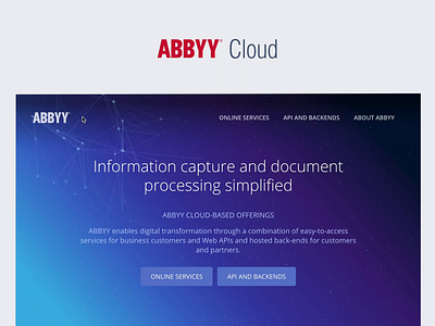 Visual for ABBYY Cloud abbyy animation branding landing landing page landingpage ui web website