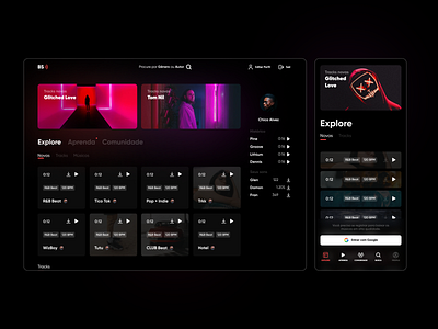 BeSampler dark dark mode dj mobile music play player responsive samples sound tabs ui web