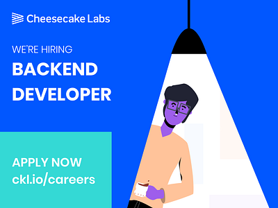 We're hiring! apply backend career character coffee developer hiring hr illustrattion media recruitment